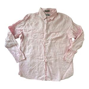 Daniel cremieux Men's Pink Button-Up linen Shirt Sz XL